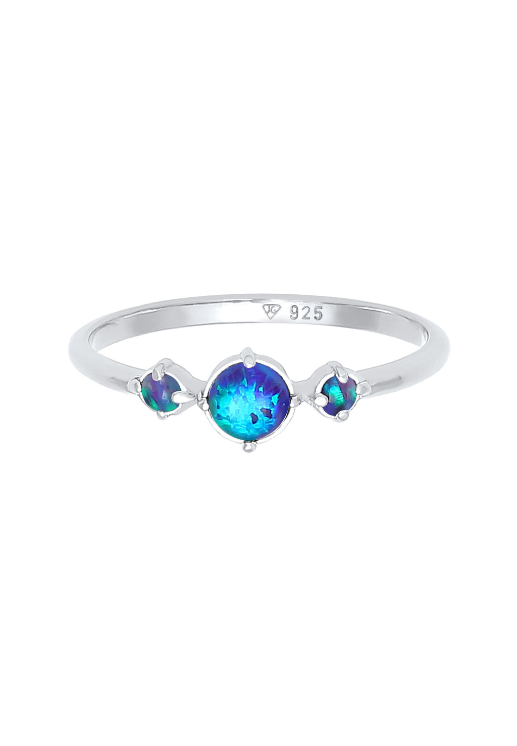 Cincin Geo Vintage Trend Opal Sintetis Perak Sterling 925