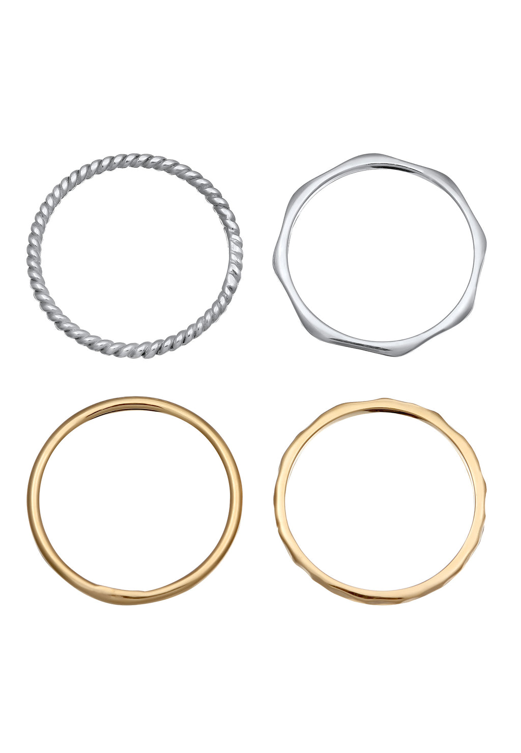 링 스택 세트 기본 바이컬러 925 스털링 실버 골드 도금