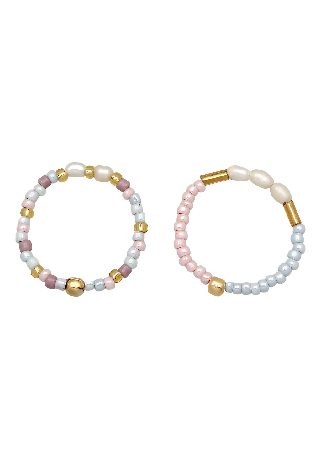 Ring Set Freshwater Cultured Pearls Colourful In 925 Sterling Silver