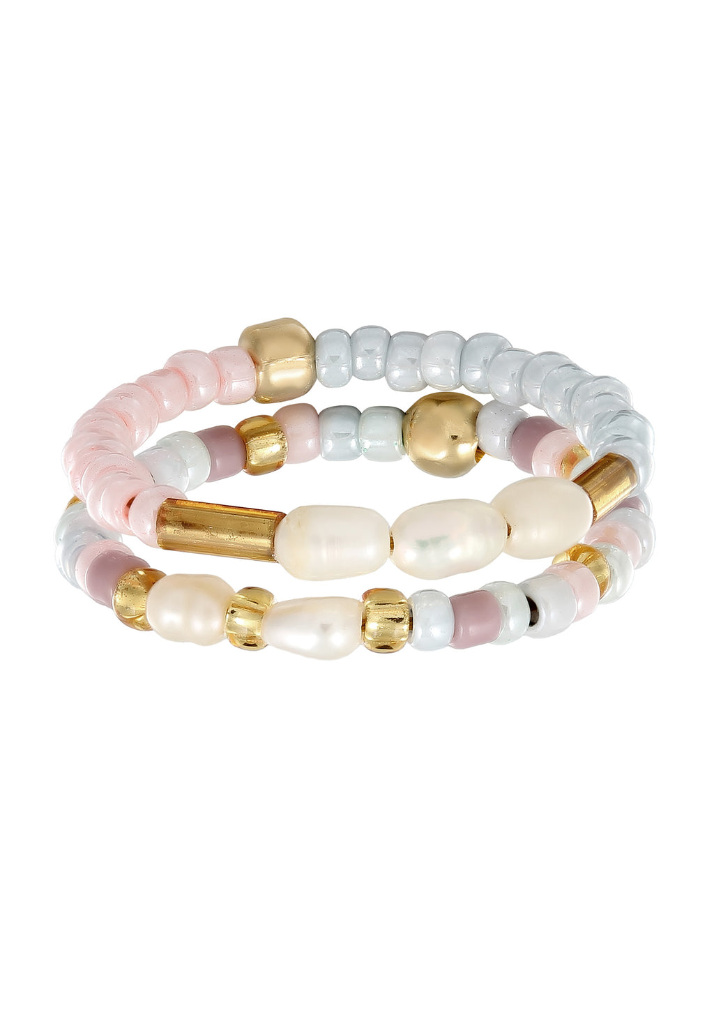 Ring Set Freshwater Cultured Pearls Colourful In 925 Sterling Silver