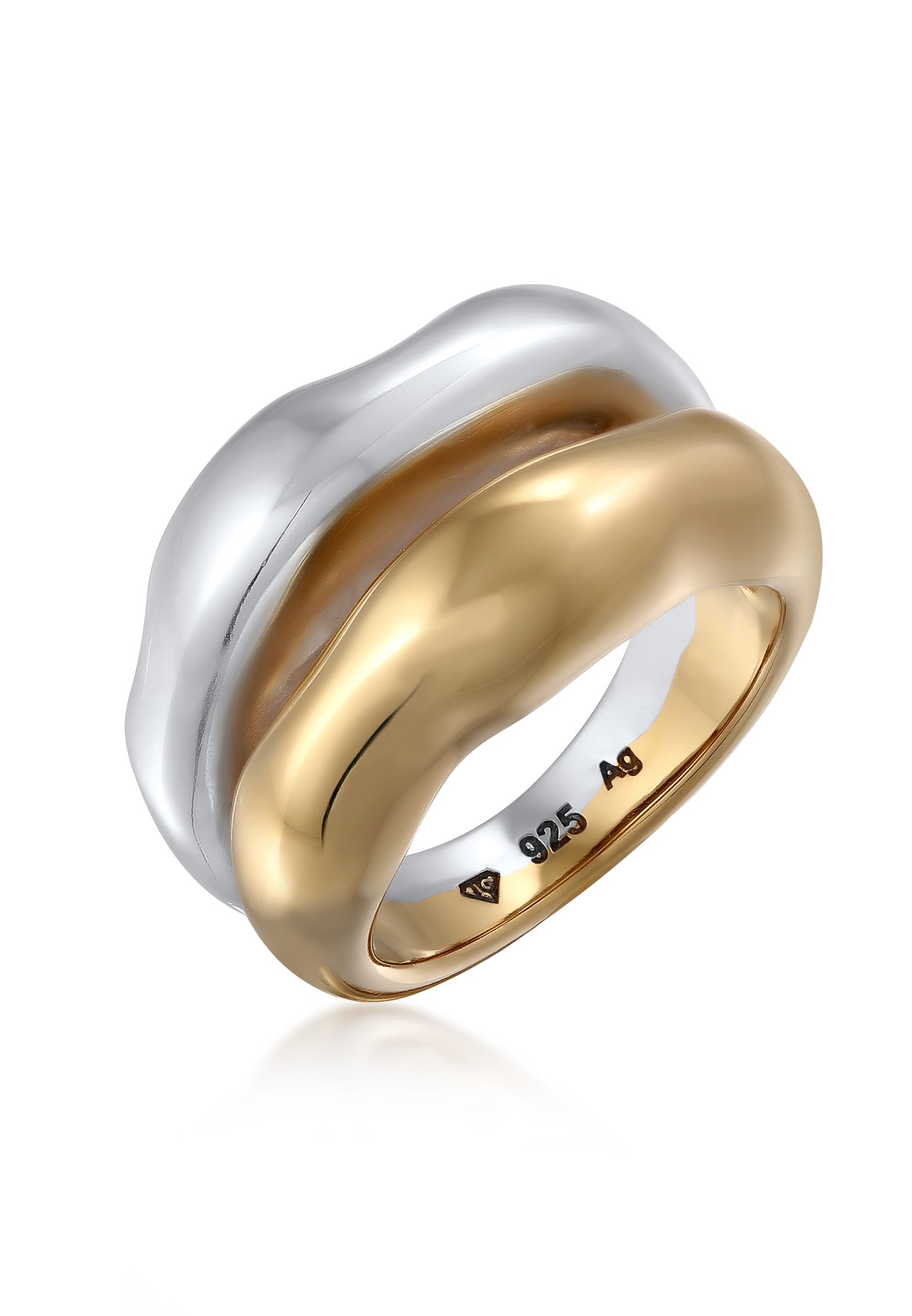 Ring Out Perak Sterling 925 Berlapis Emas Organik