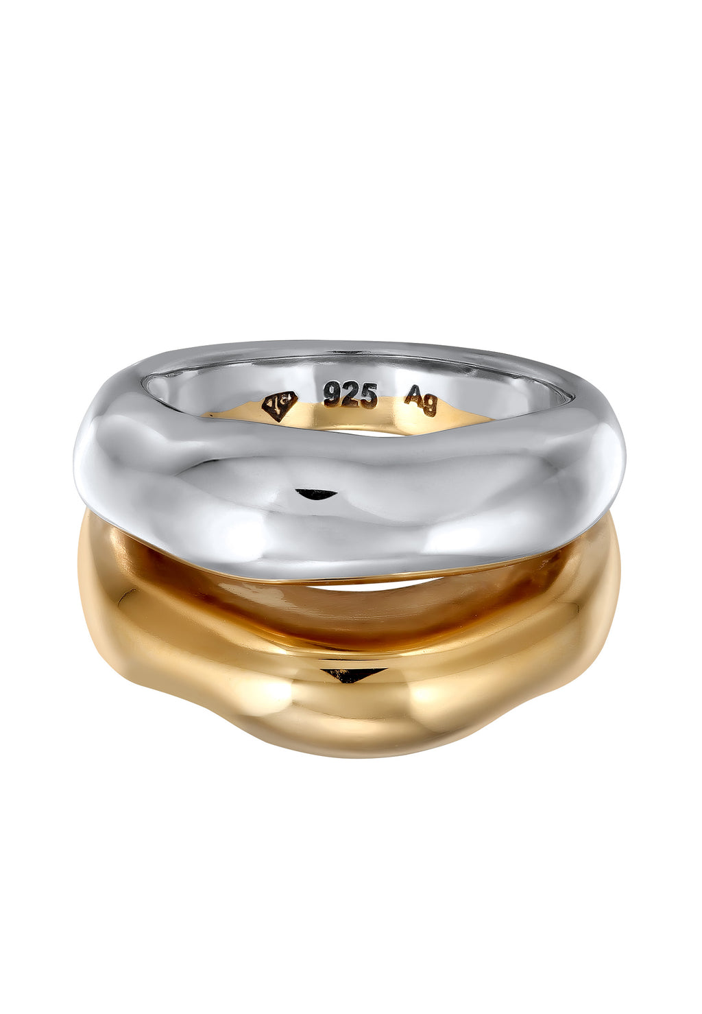 Ring Out Perak Sterling 925 Berlapis Emas Organik