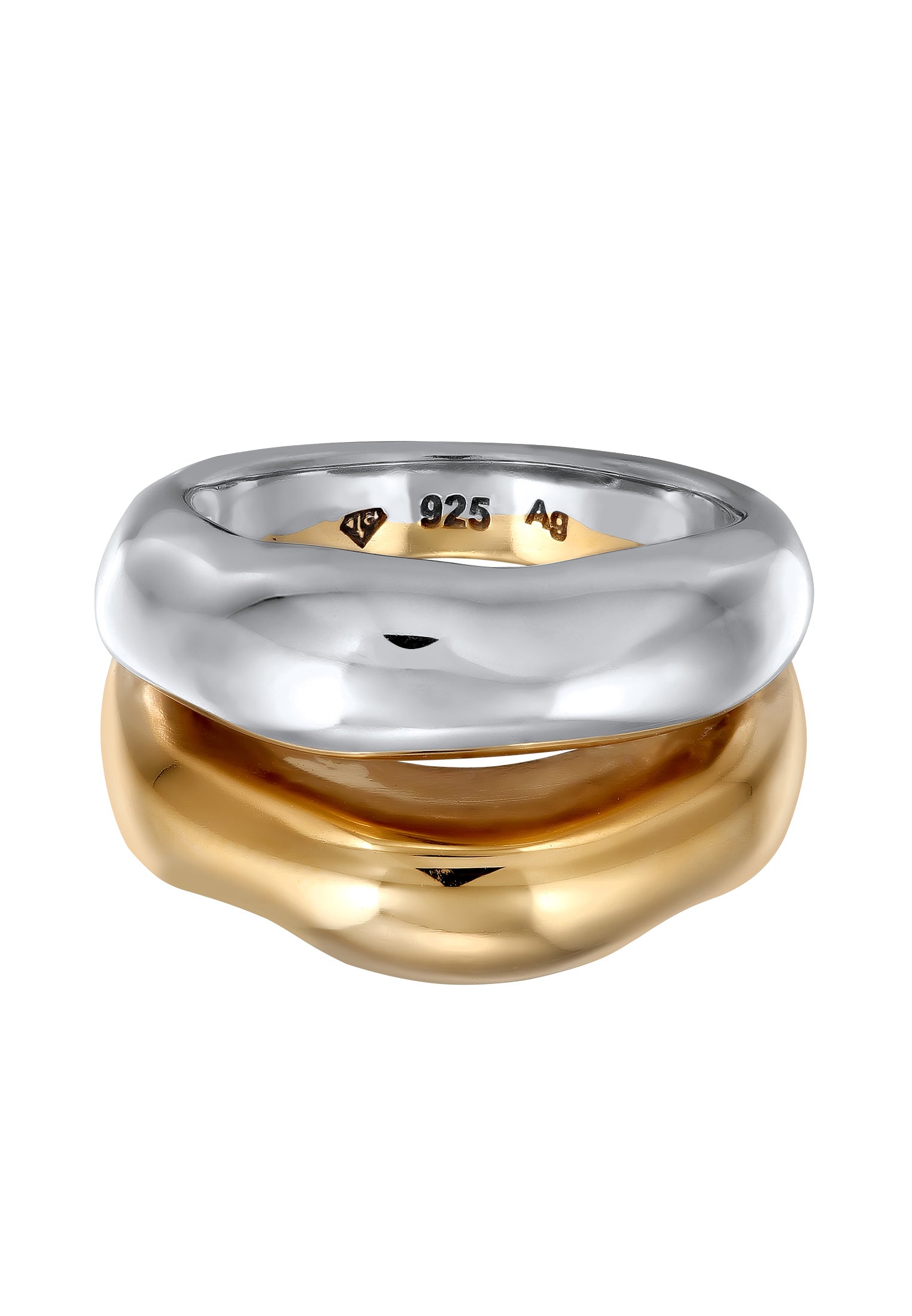 Ring Out Perak Sterling 925 Berlapis Emas Organik