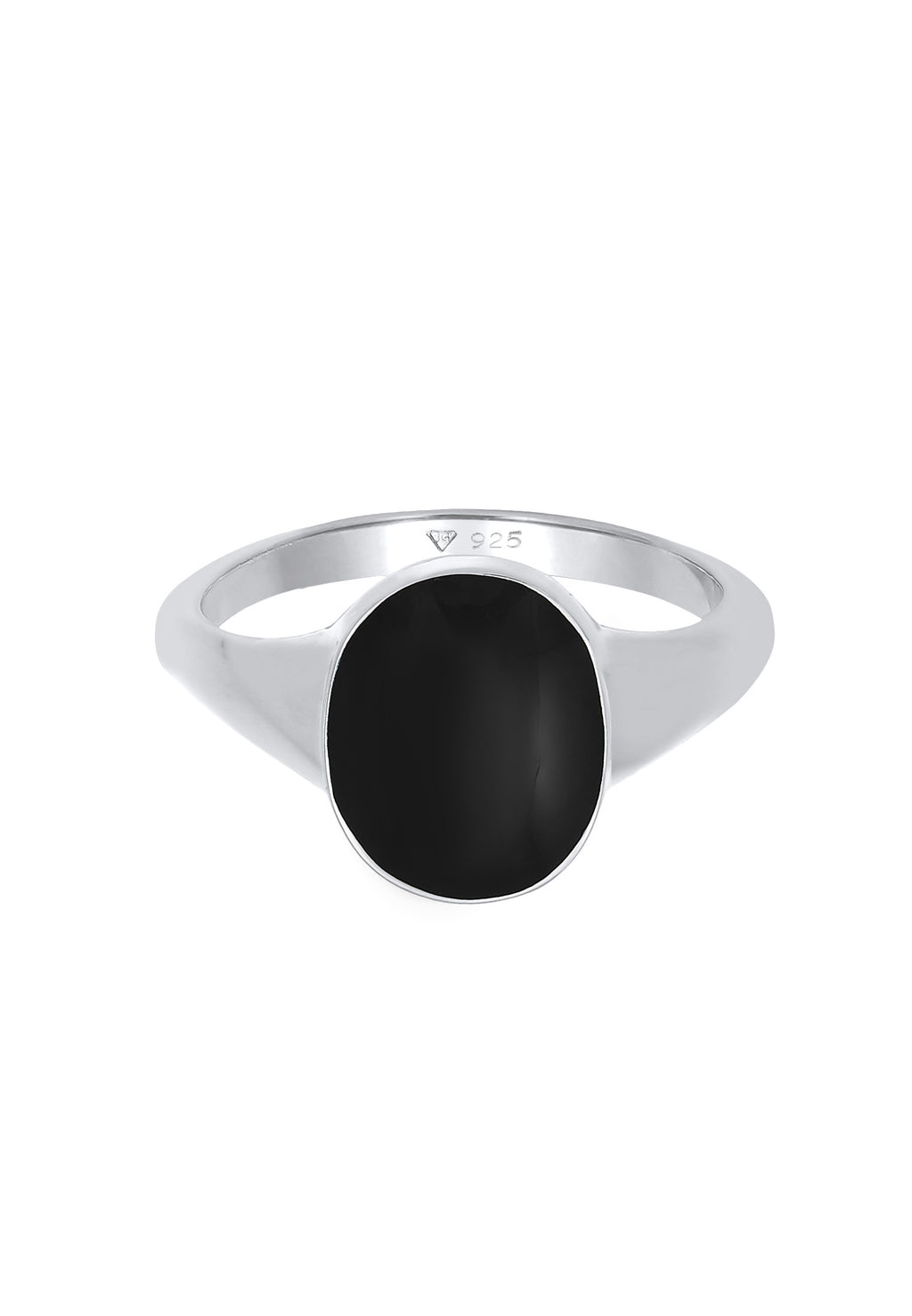Ring Signet Classic Oval Enamel In 925 Sterling Silver