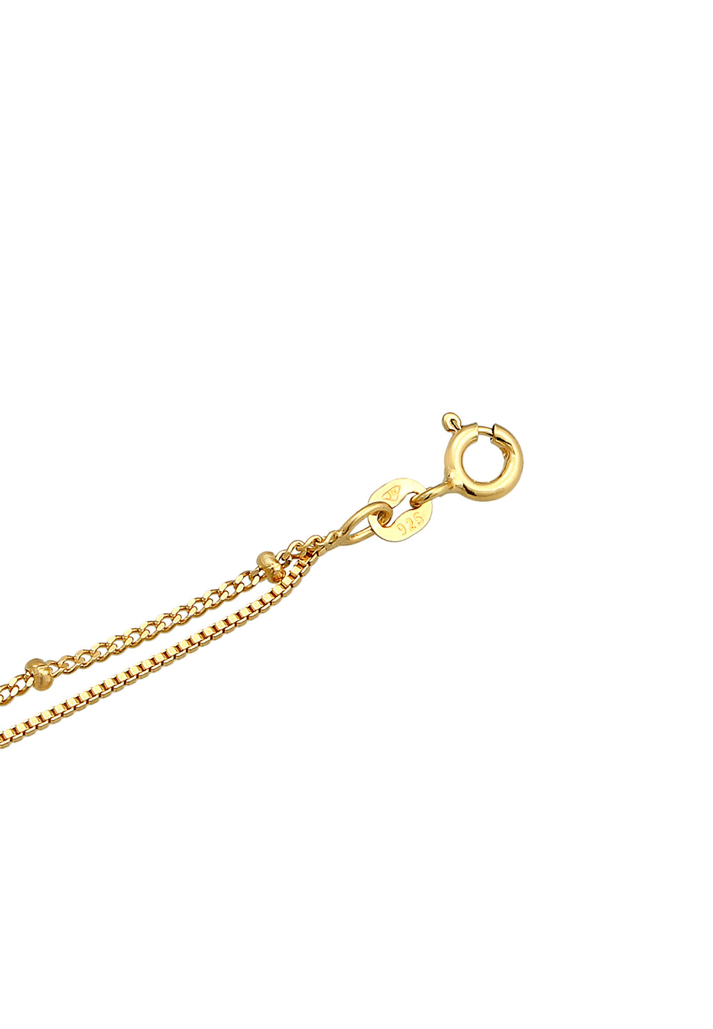 Anklet Layer look ball links in 925 Sterling Silver Gold Plated