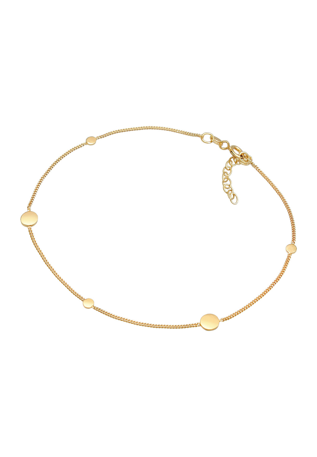 Anklet Coin Trend Timeless Adjustable in 925 Sterling Silver Gold Plated