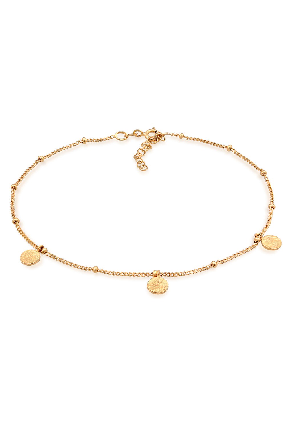Anklet Chain Platelets in 925 Sterling Silver Gold Plated