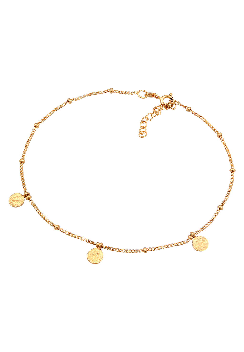 Anklet Chain Platelets in 925 Sterling Silver Gold Plated
