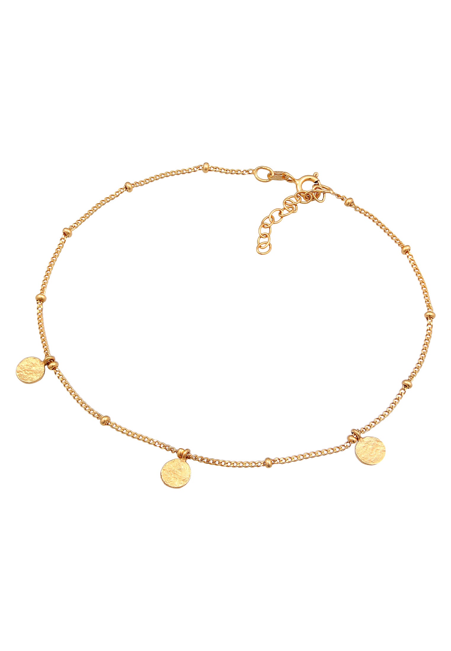 Anklet Chain Platelets in 925 Sterling Silver Gold Plated