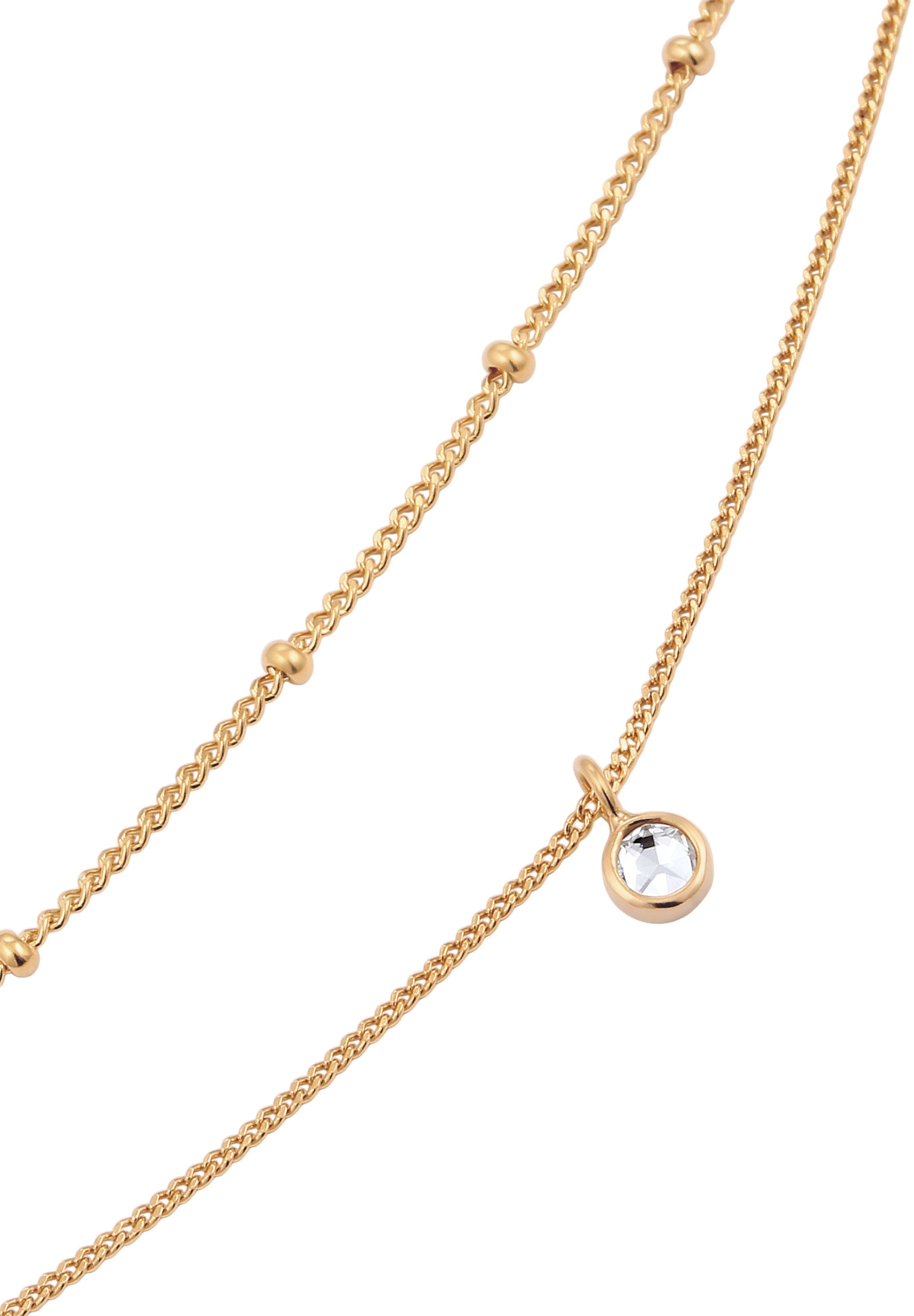 Anklet Ball Crystals 925 Sterling Silver Gold Plated