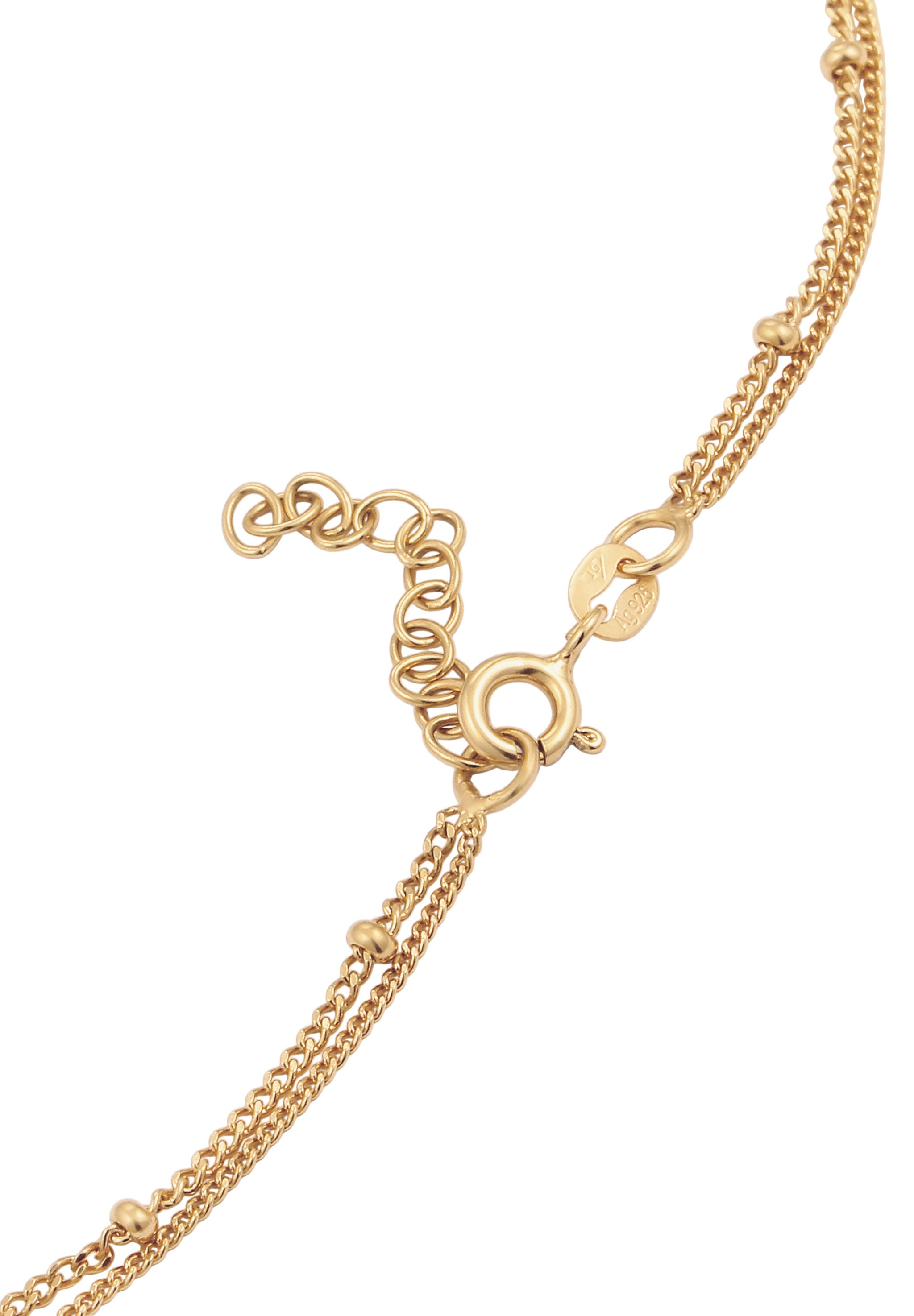 Anklet Ball Crystals 925 Sterling Silver Gold Plated