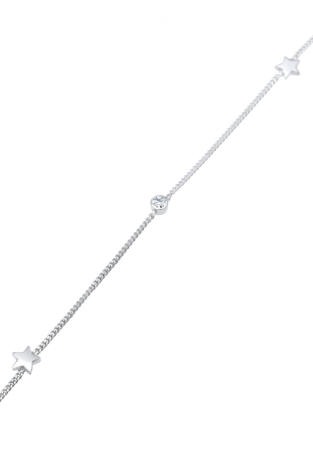 Anklet Solitaire Star Crystals 925 Sterling Silver