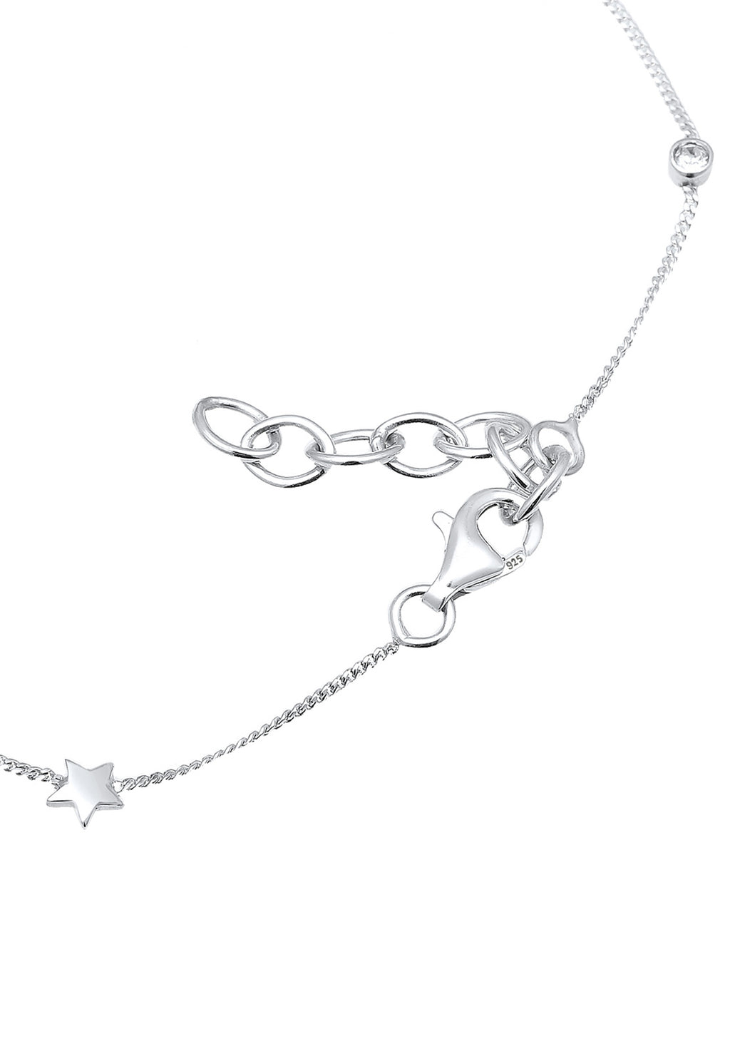 Anklet Solitaire Star Crystals 925 Sterling Silver