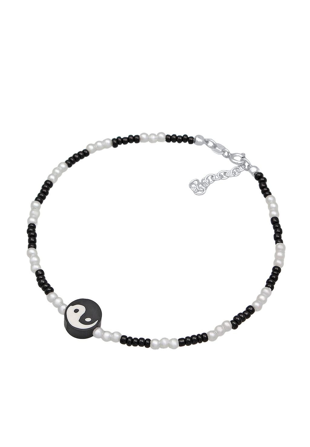 Gelang Kaki Manik Yin Yang Perak Murni 925