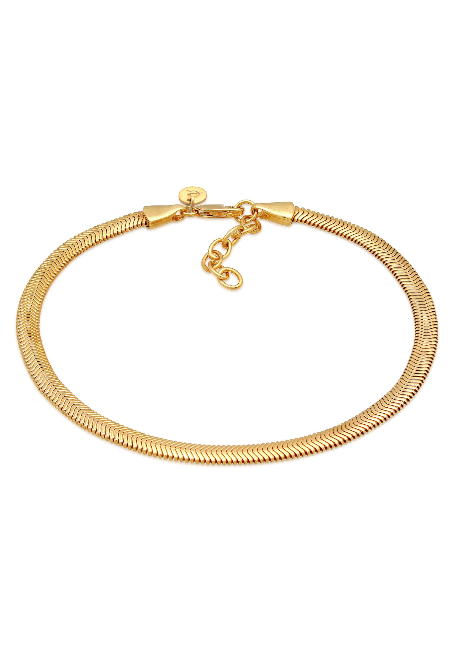 Anklet Flat Elegant in 925 Sterling Silver Gold Plated