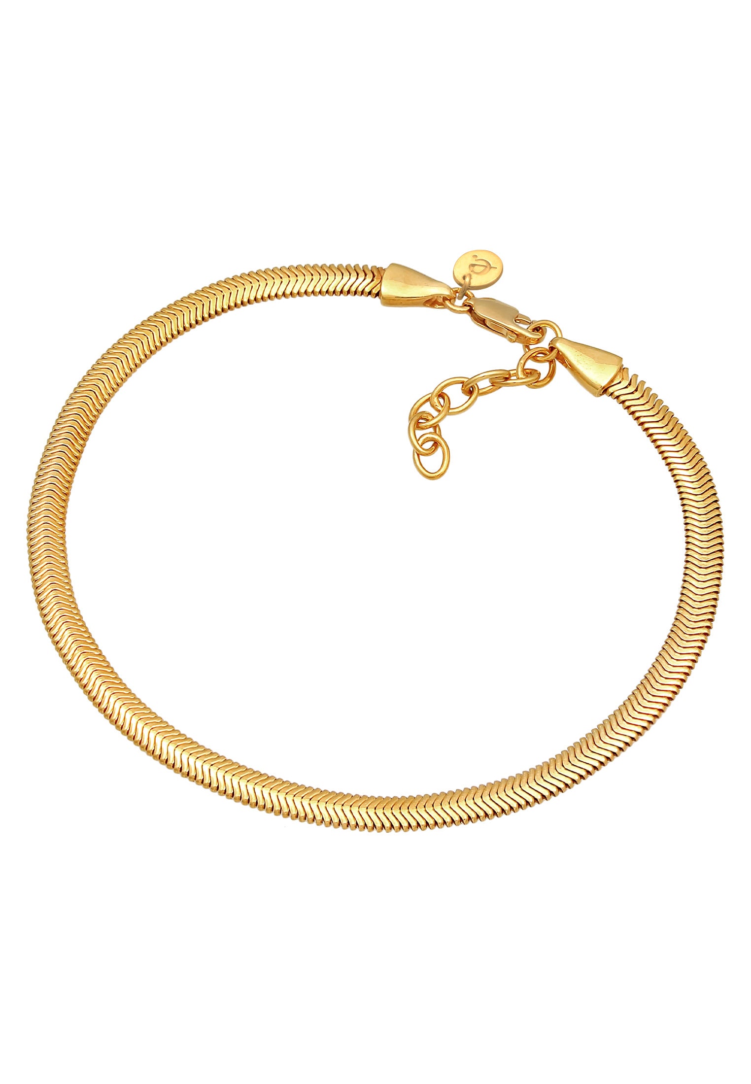 Anklet Flat Elegant in 925 Sterling Silver Gold Plated