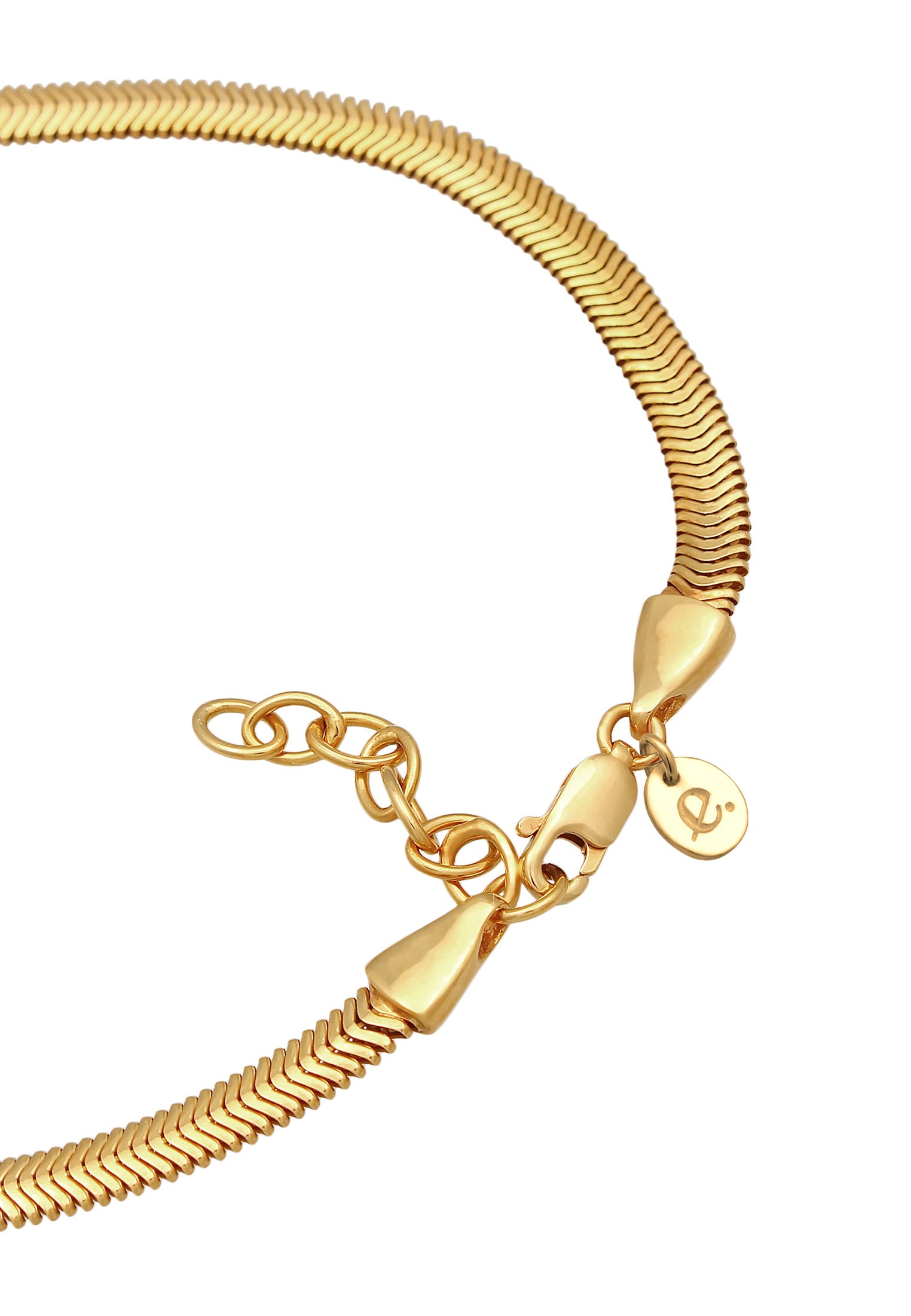Anklet Flat Elegant in 925 Sterling Silver Gold Plated