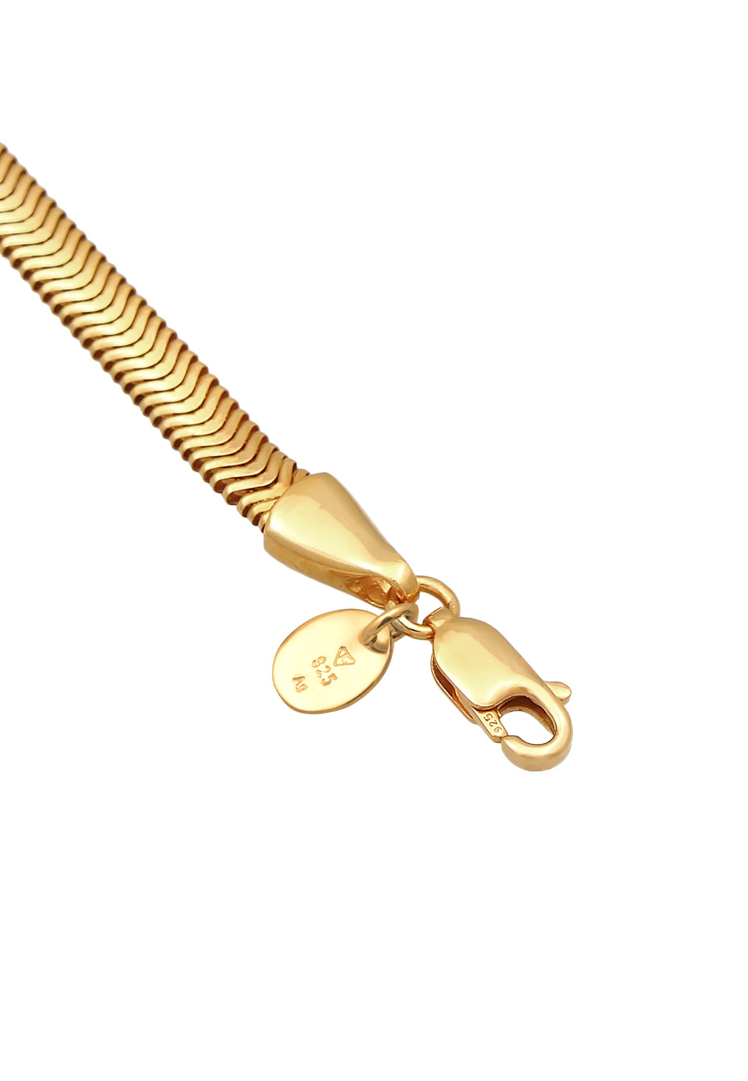 Anklet Flat Elegant in 925 Sterling Silver Gold Plated