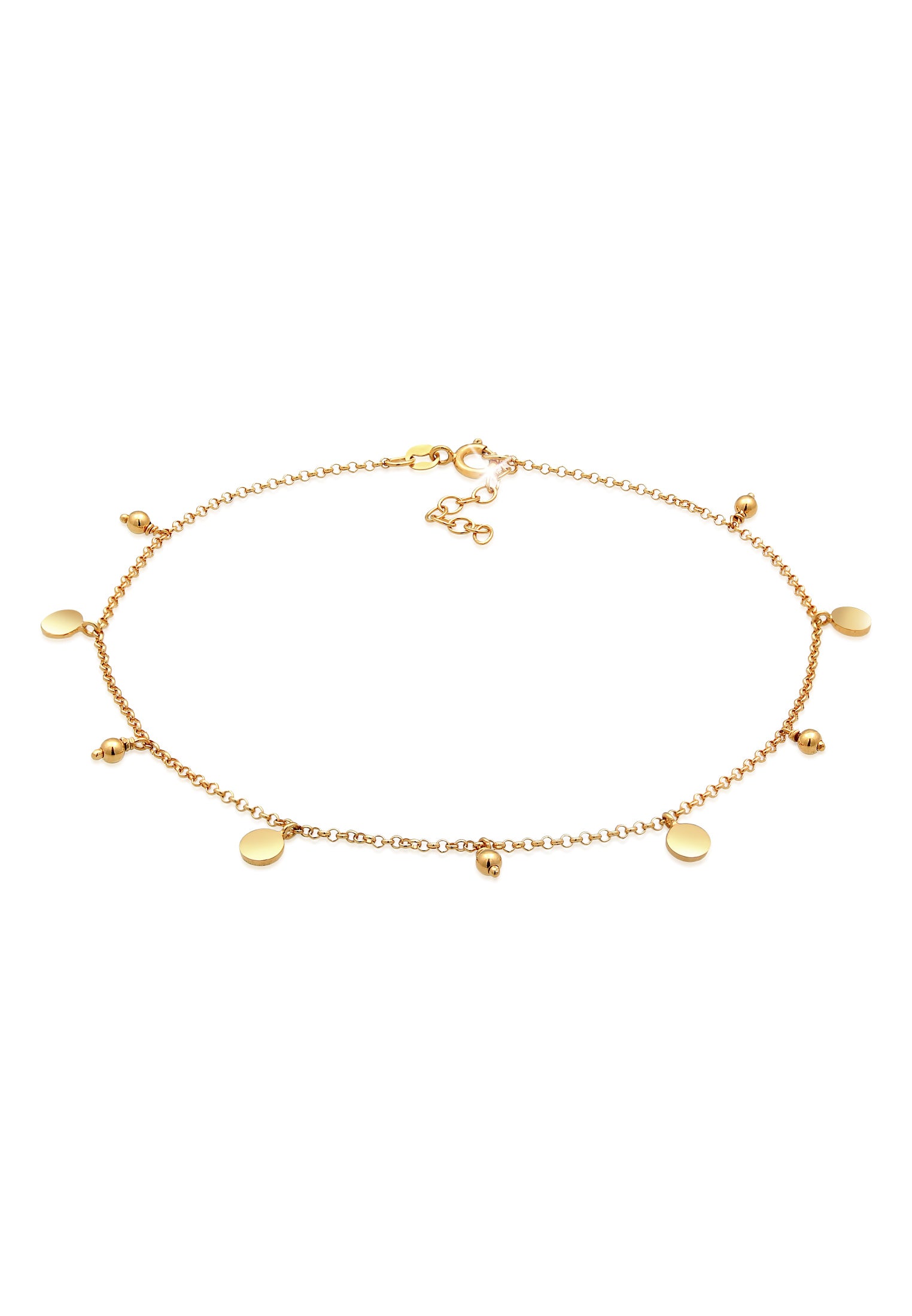 Anklet Plate Boho Style in 925 Sterling Silver Gold Plated