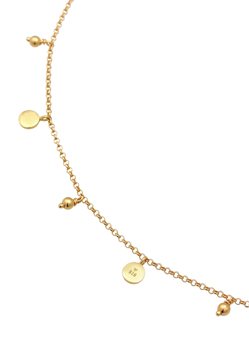 Anklet Plate Boho Style in 925 Sterling Silver Gold Plated