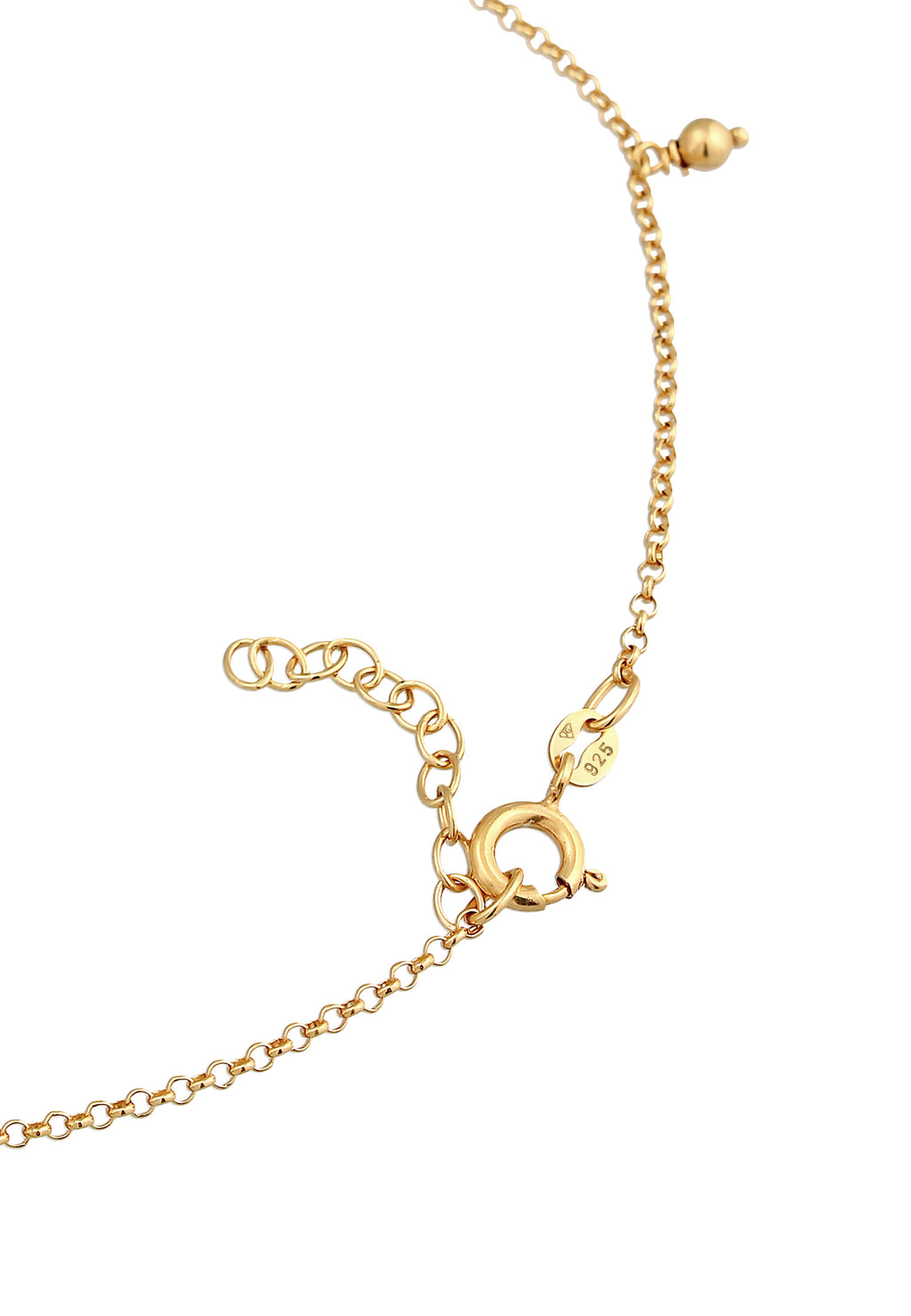 Anklet Plate Boho Style in 925 Sterling Silver Gold Plated