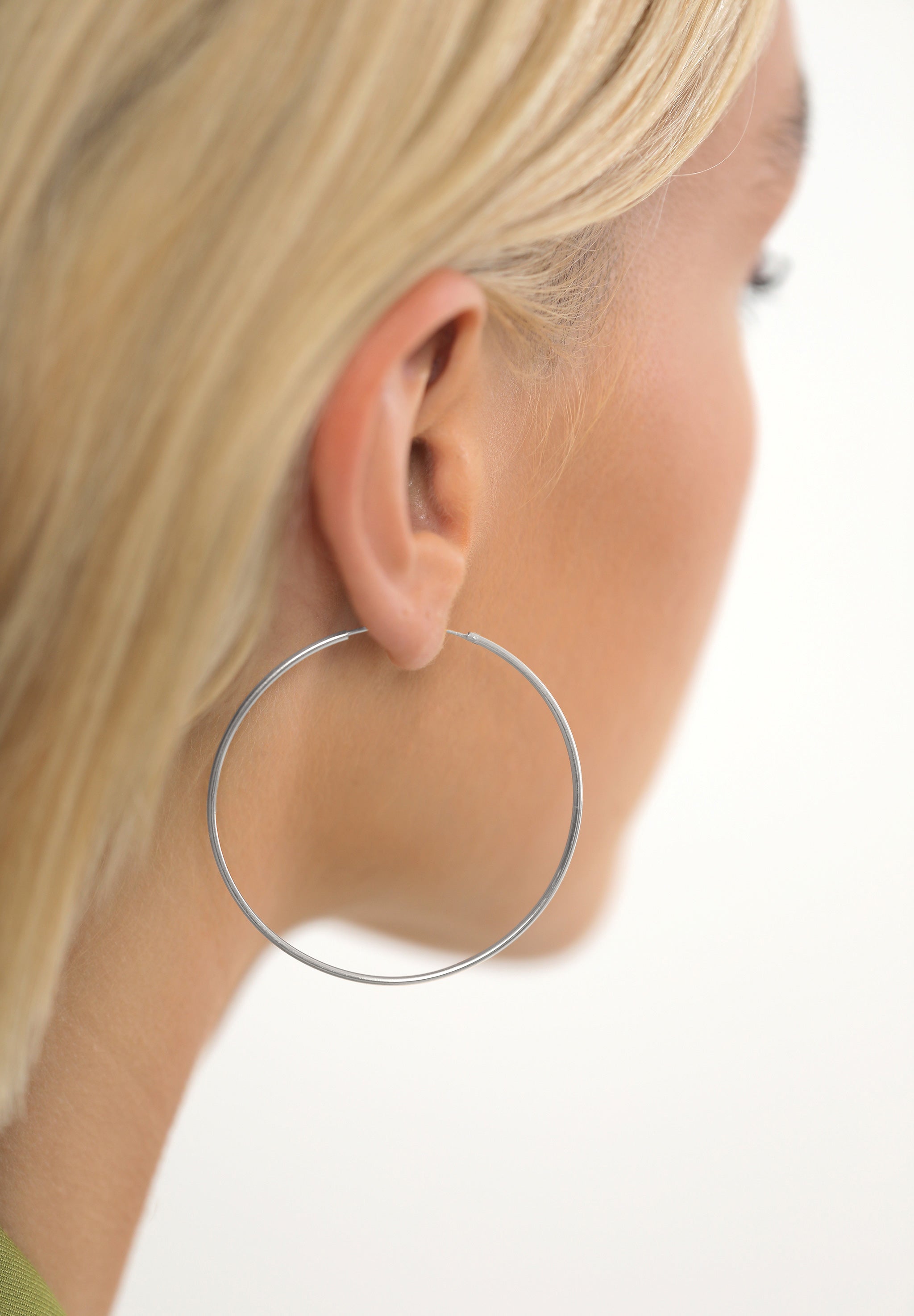 Silver Anting Perhiasan Perak 925 Wanita Creole Classic