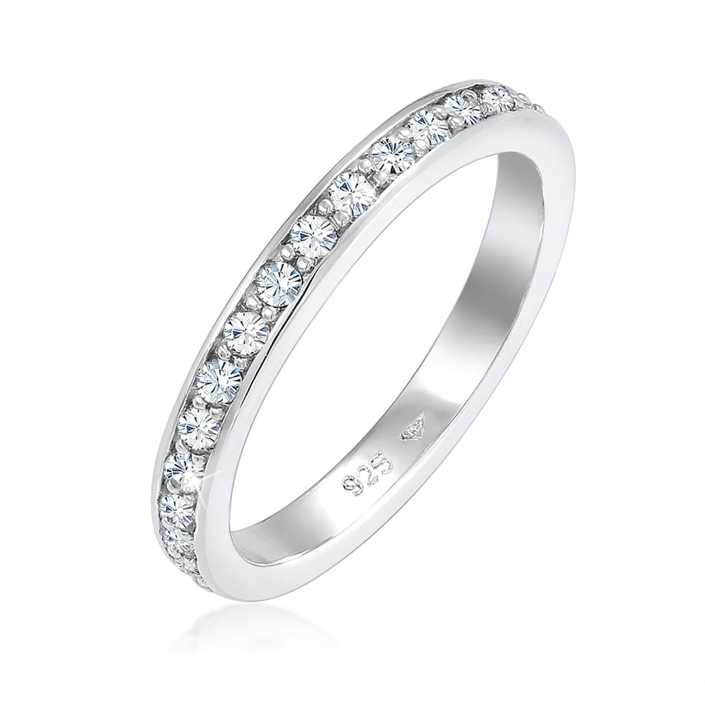 White Perhiasan Wanita Perak Asli - Silver Cincin Glamorous Crystals