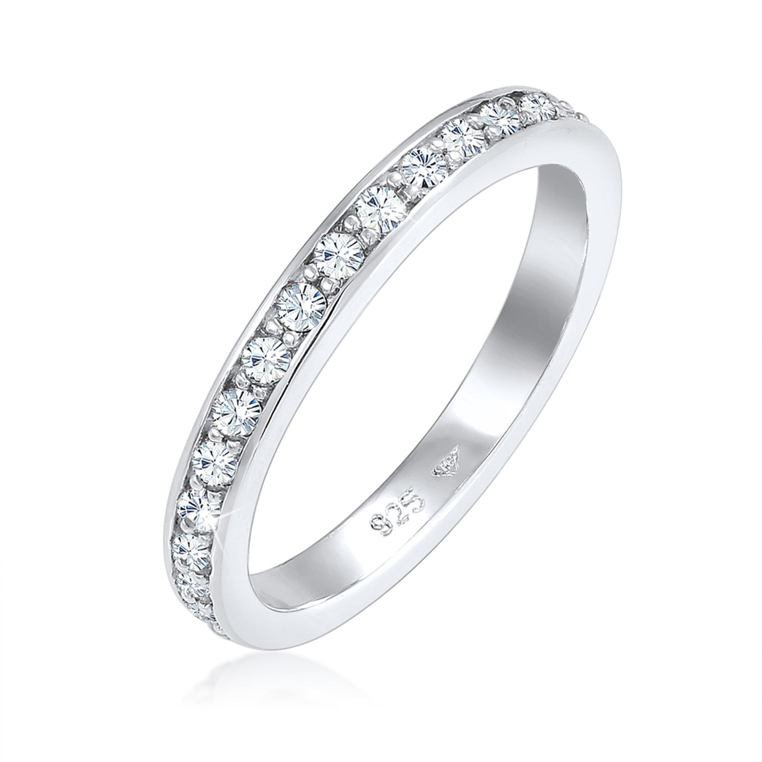 White Perhiasan Wanita Perak Asli - Silver Cincin Glamorous Crystals