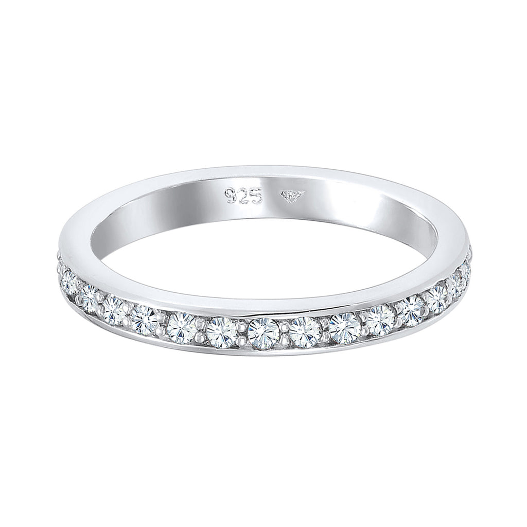 White Perhiasan Wanita Perak Asli - Silver Cincin Glamorous Crystals