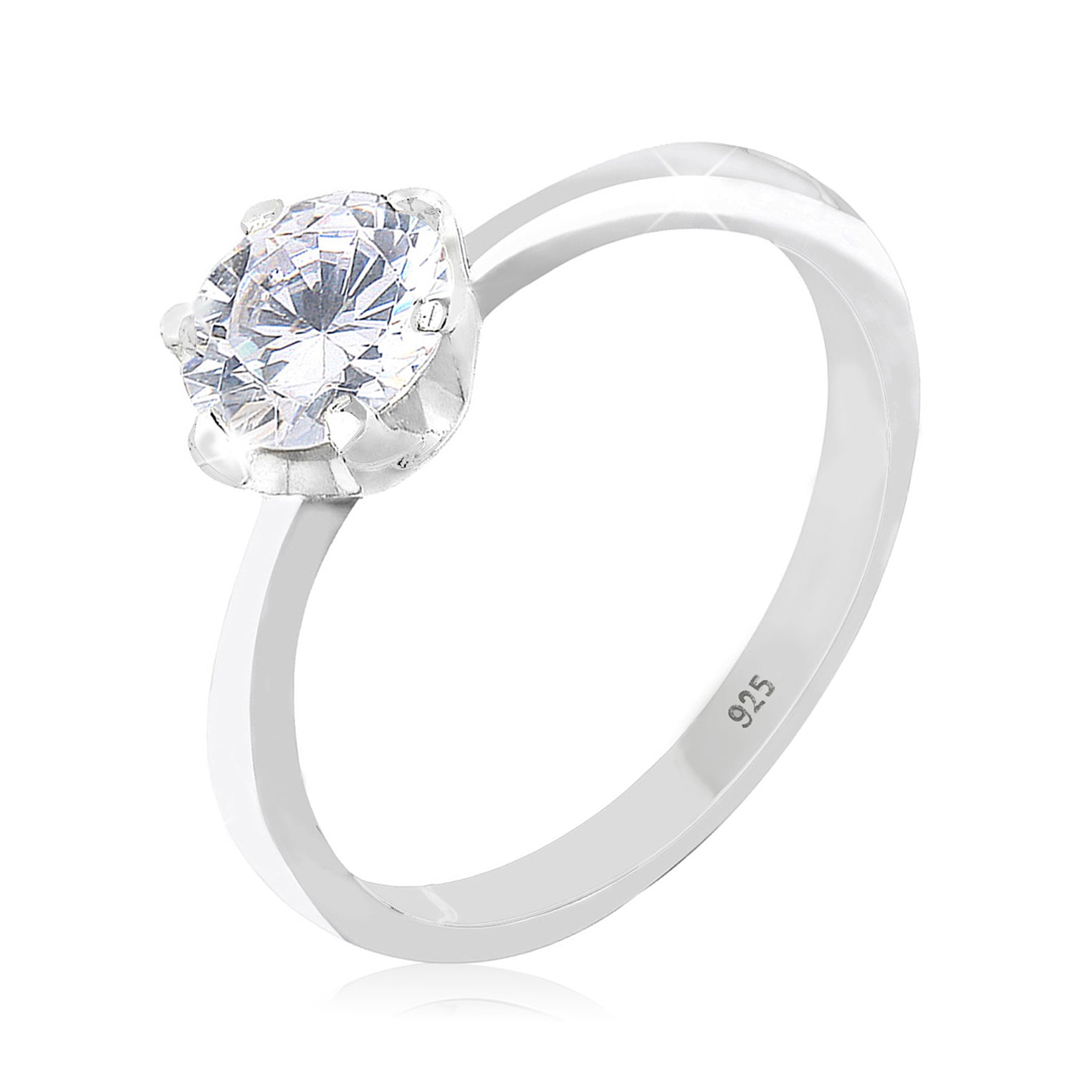 White Elli Germany Cincin 925 Sterling Silver Cincin Basic Zirconia