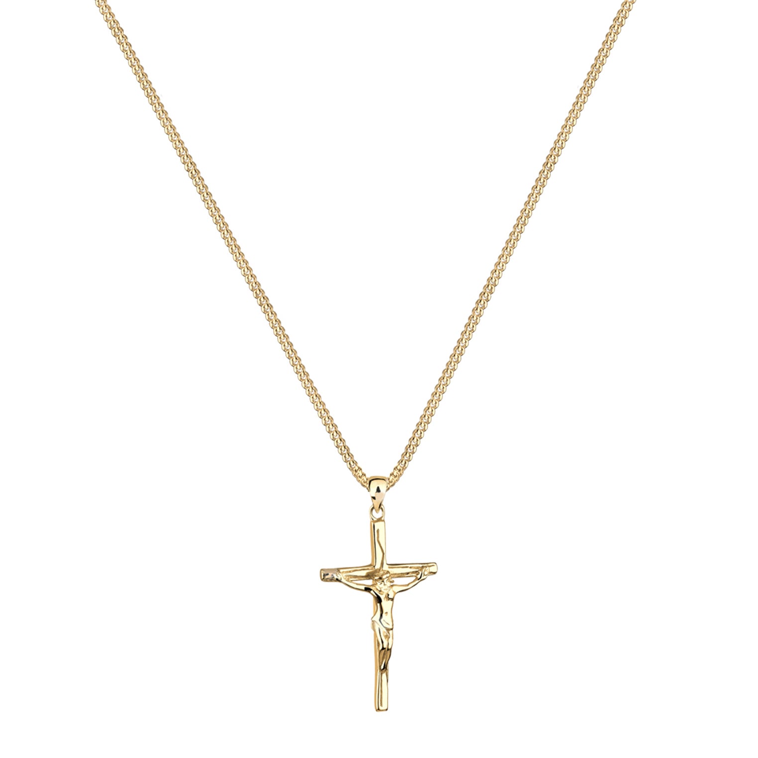 Gold Perhiasan Wanita Perak Asli - Silver Kalung  Cross Faith Religion Classic Lapis Emas