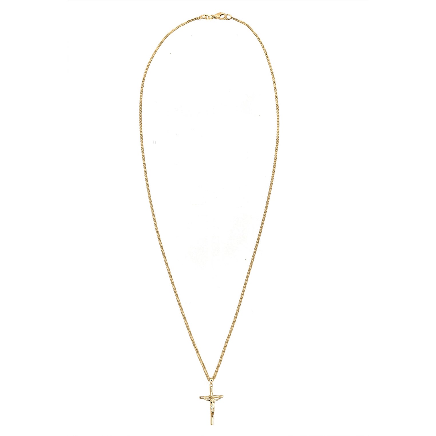 Gold Perhiasan Wanita Perak Asli - Silver Kalung  Cross Faith Religion Classic Lapis Emas