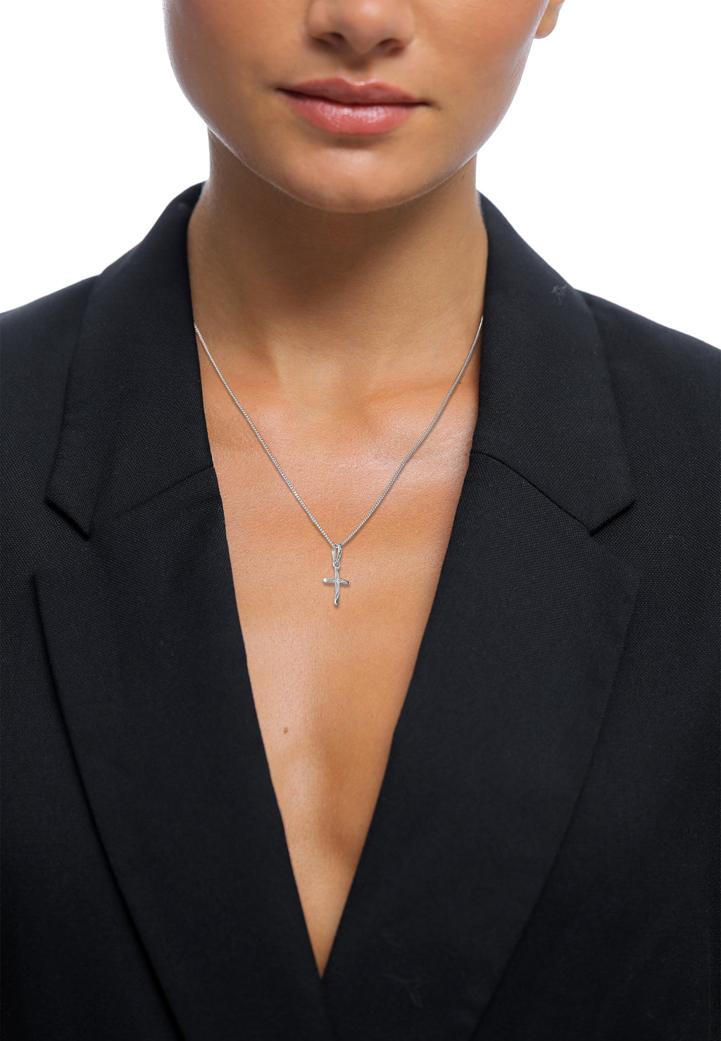 Silver Perhiasan Wanita Perak Asli - Silver Kalung  Cross Star Engraving Filigree