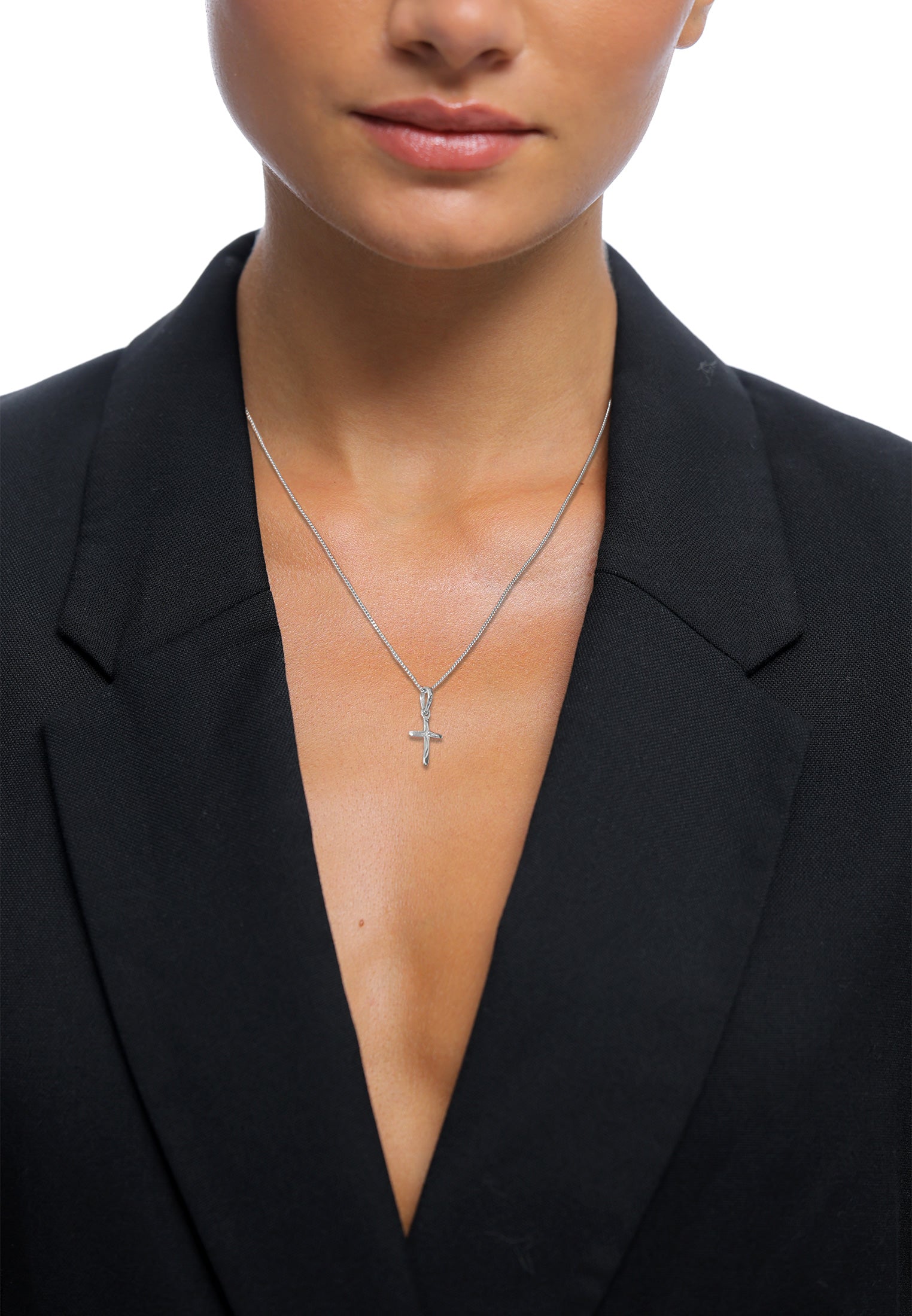 Silver Perhiasan Wanita Perak Asli - Silver Kalung  Cross Star Engraving Filigree