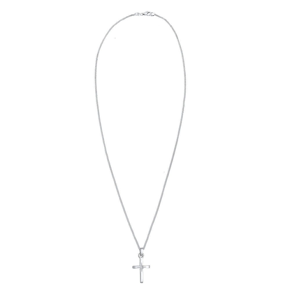 Silver Perhiasan Wanita Perak Asli - Silver Kalung  Cross Star Engraving Filigree