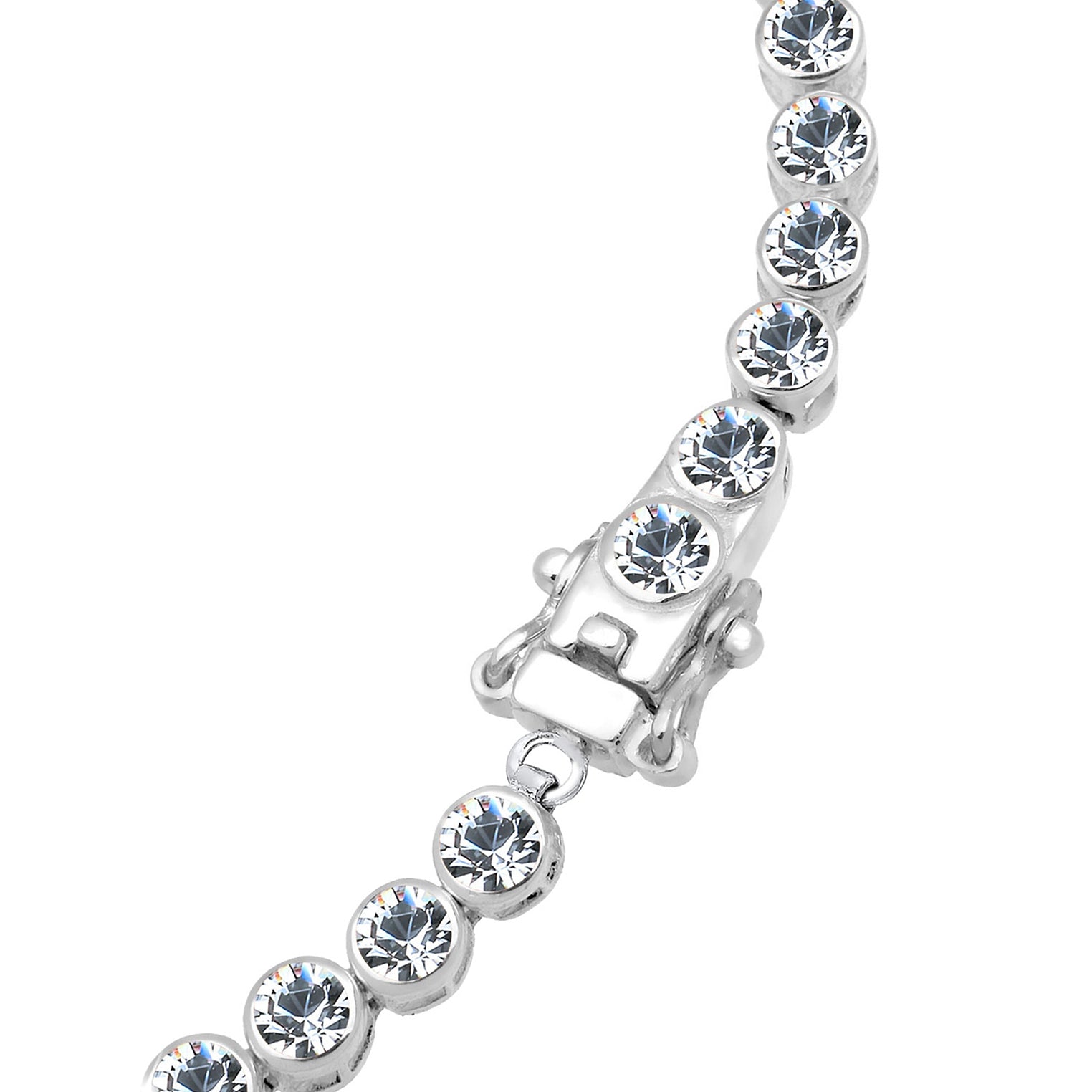 Silver Perhiasan Wanita Perak Asli - Silver Gelang Basic Crystals