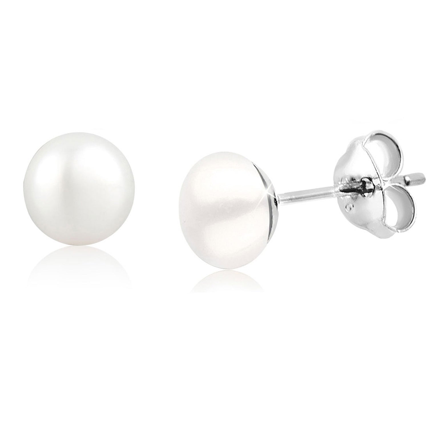 Silver Perhiasan Wanita Perak Asli - Silver Anting Stud Mutiara