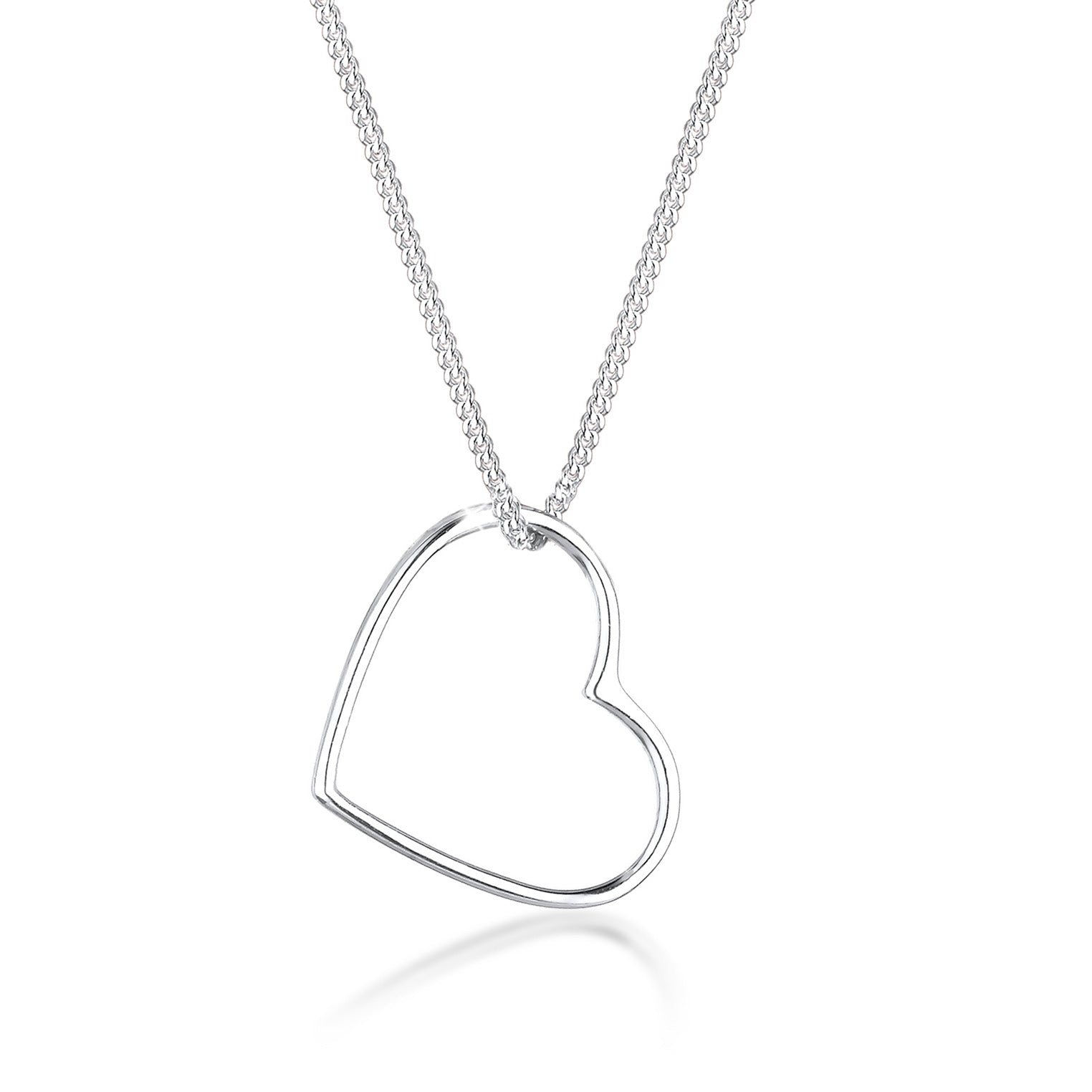 Silver Perhiasan Wanita Perak Asli - Silver Kalung Basic Heart