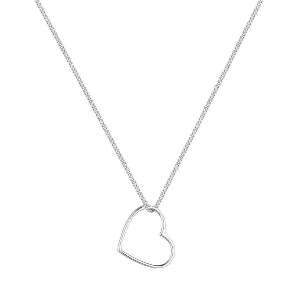 Silver Perhiasan Wanita Perak Asli - Silver Kalung Basic Heart