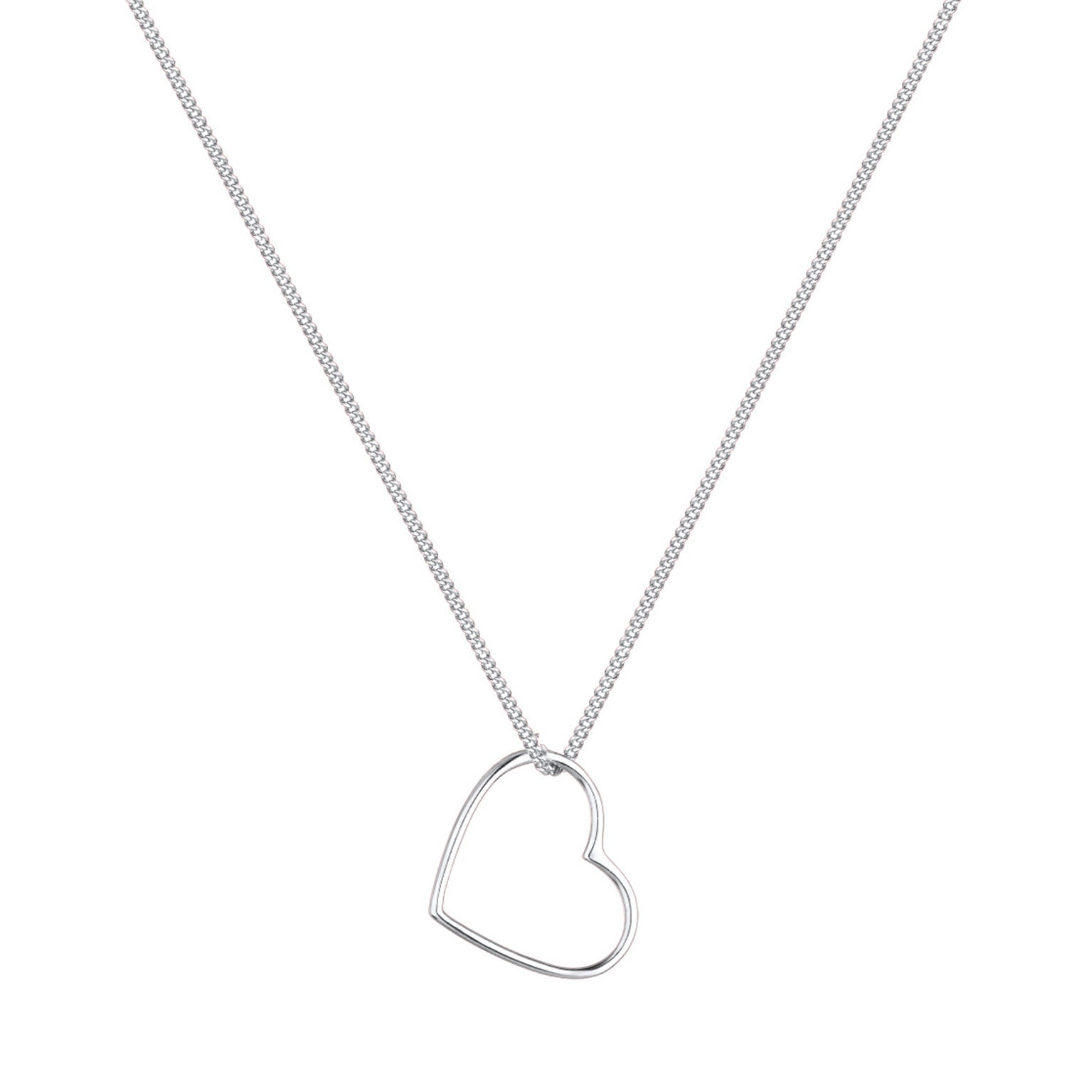 Silver Perhiasan Wanita Perak Asli - Silver Kalung Basic Heart