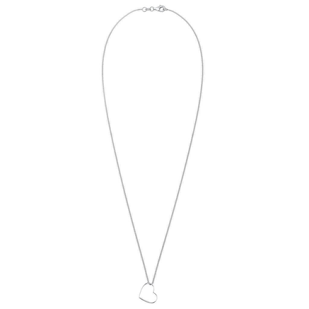 Silver Perhiasan Wanita Perak Asli - Silver Kalung Basic Heart