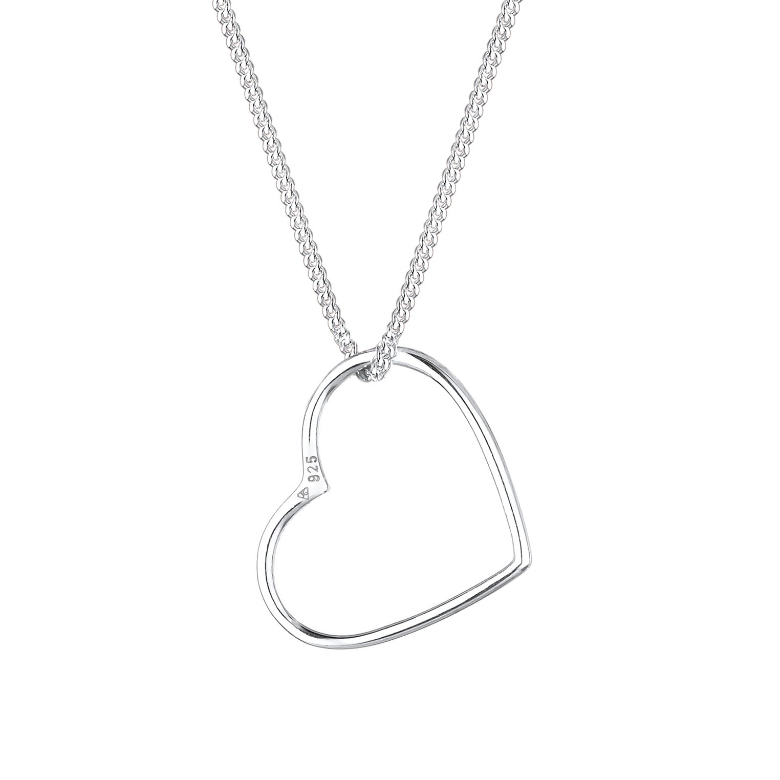 Silver Perhiasan Wanita Perak Asli - Silver Kalung Basic Heart