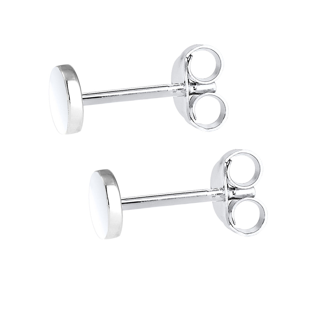 Silver Perhiasan Wanita Perak Asli - Silver Anting Stud Basic Round