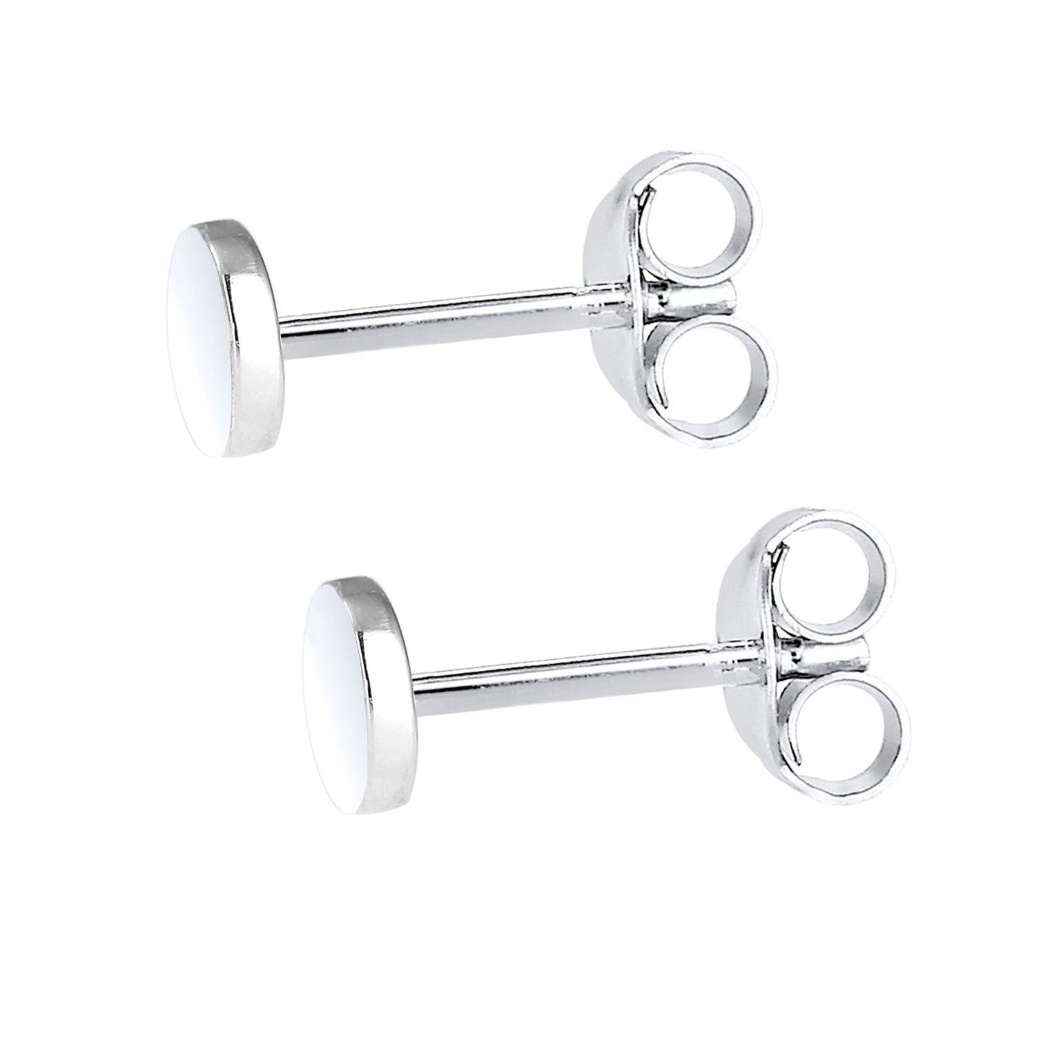 Silver Perhiasan Wanita Perak Asli - Silver Anting Stud Basic Round