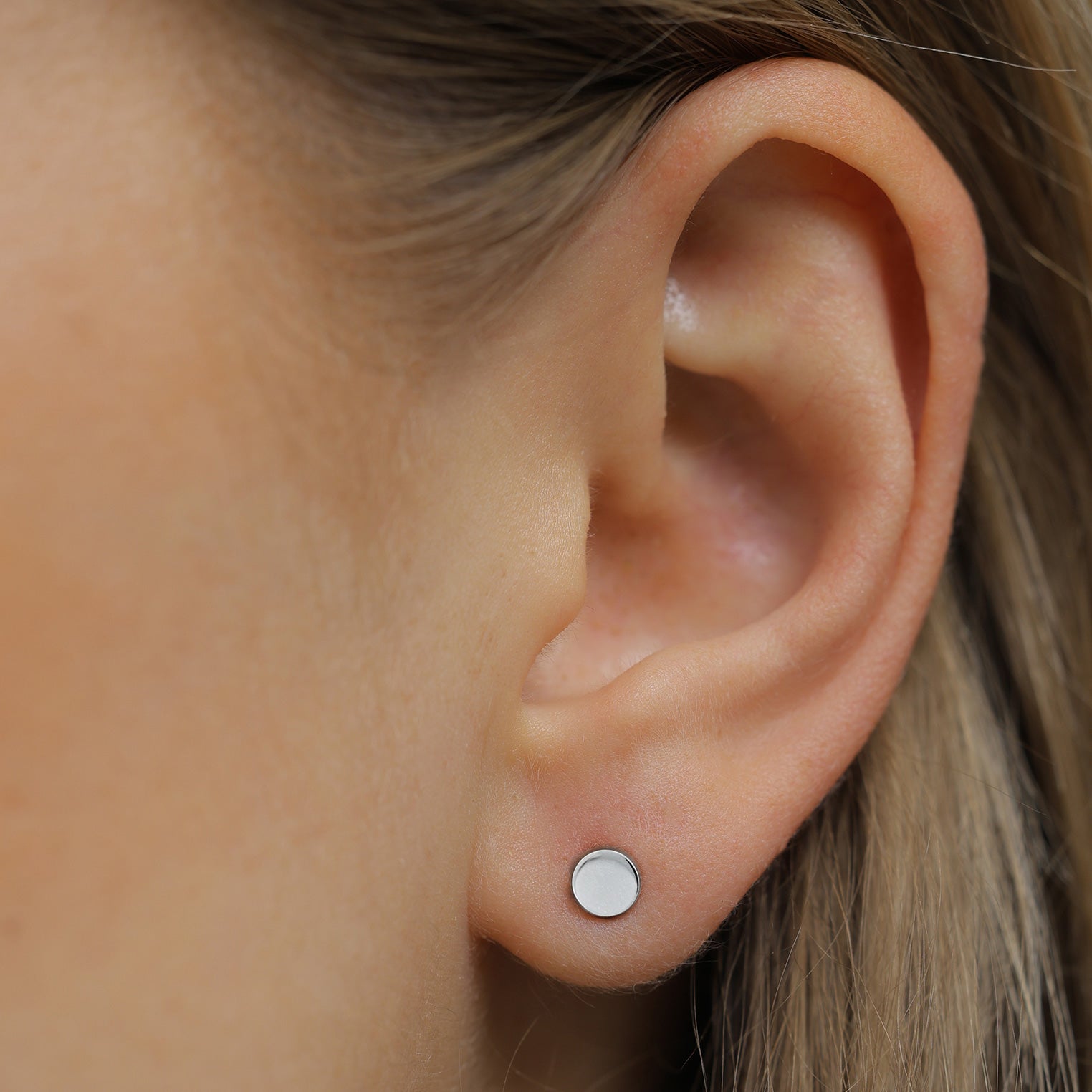 Silver Perhiasan Wanita Perak Asli - Silver Anting Stud Basic Round