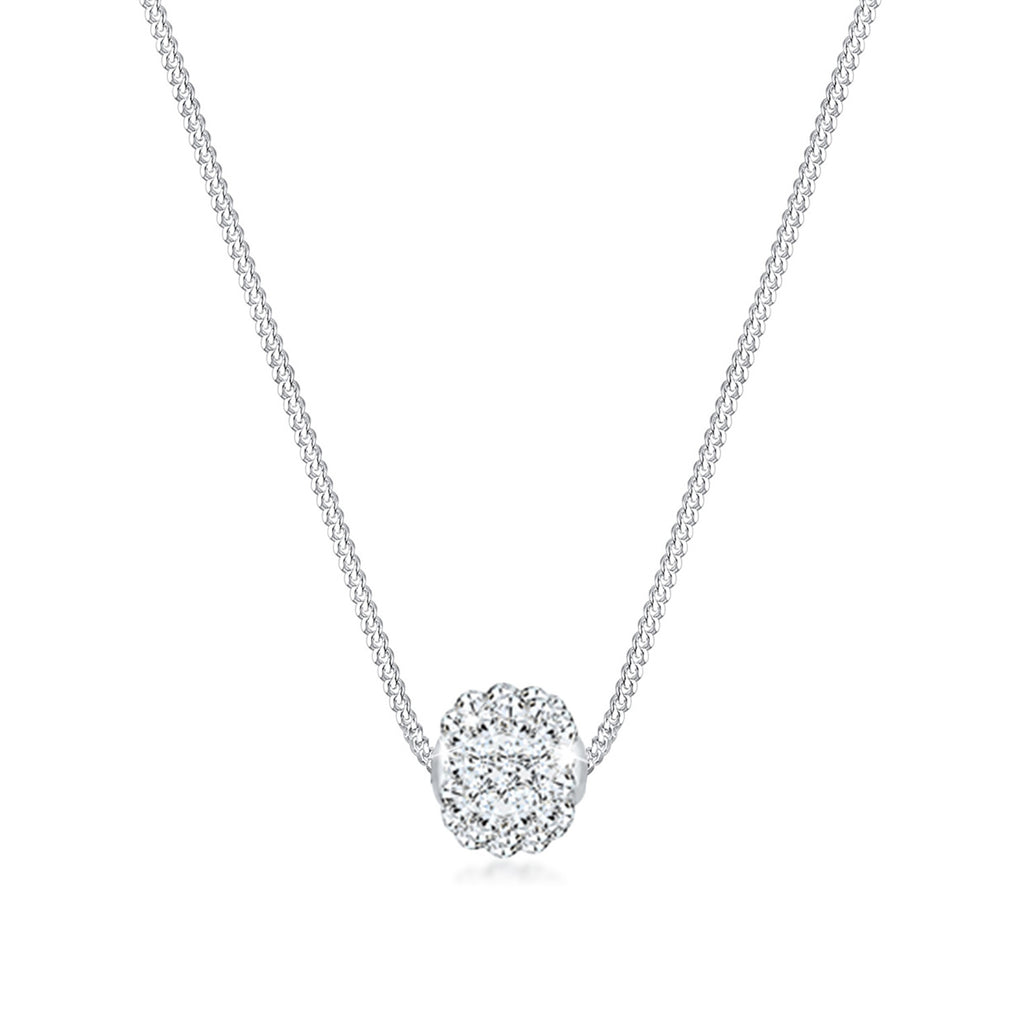 White Kalung Perhiasan Perak 925 Wanita Ball Crystals