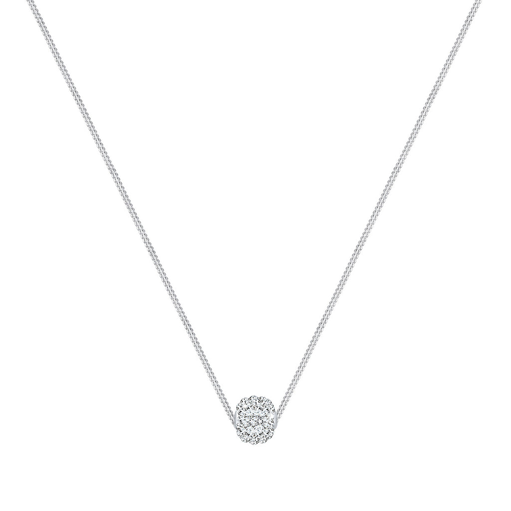 White Kalung Perhiasan Perak 925 Wanita Ball Crystals