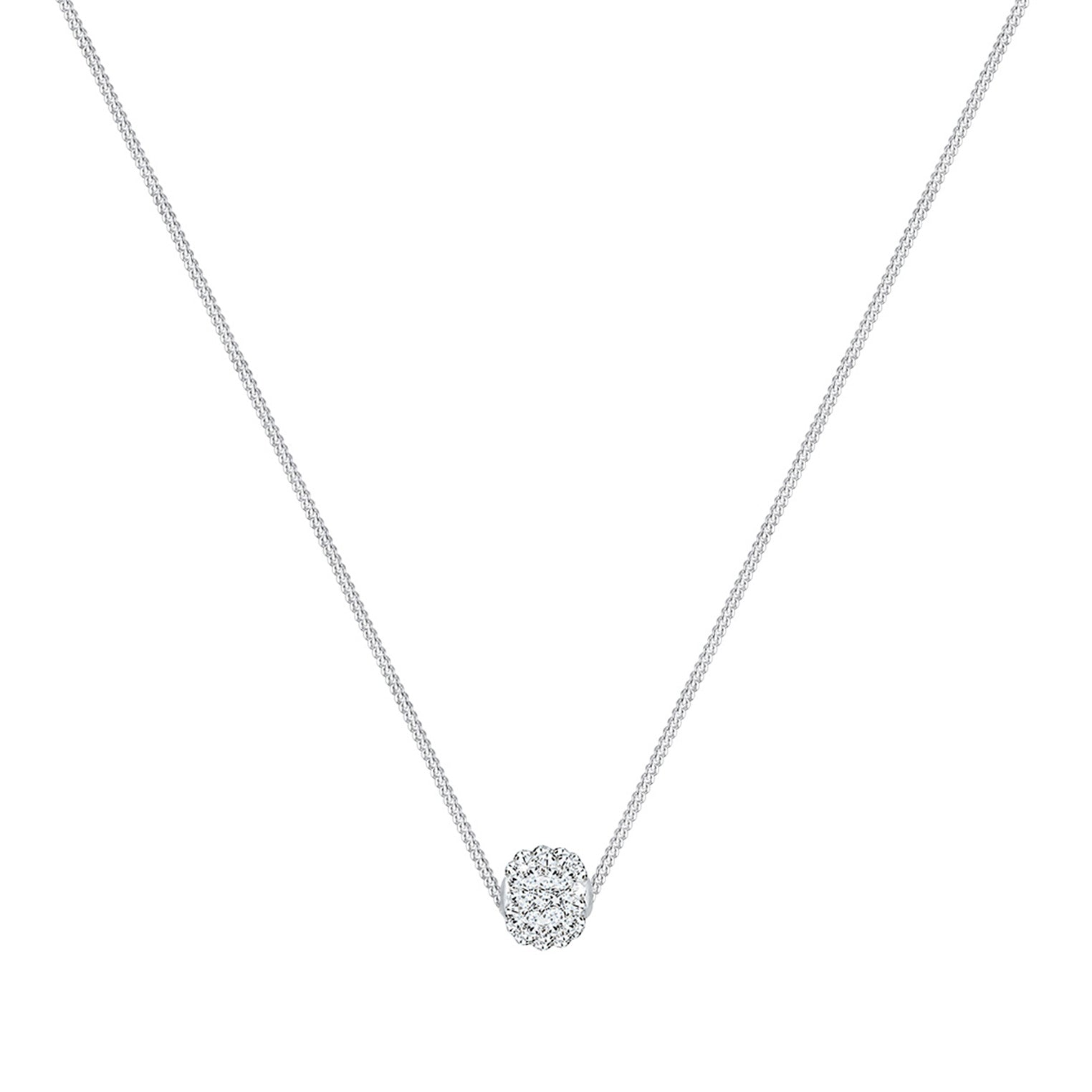 White Kalung Perhiasan Perak 925 Wanita Ball Crystals