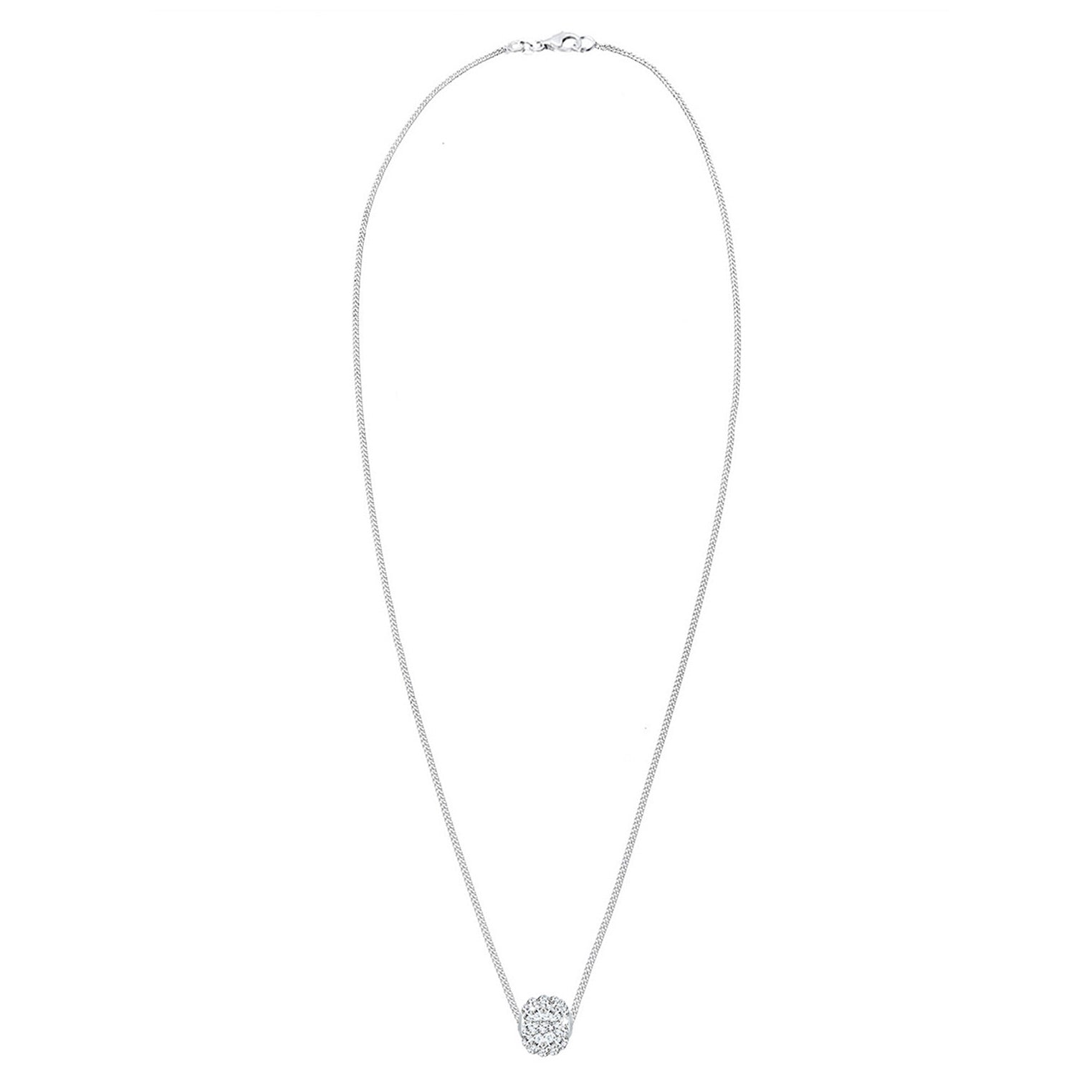 White Kalung Perhiasan Perak 925 Wanita Ball Crystals