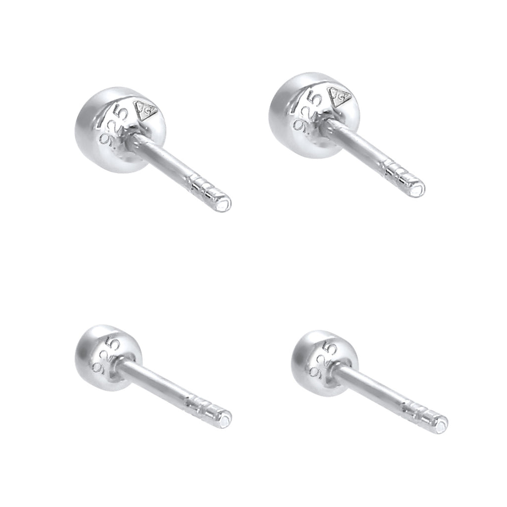 Silver Perhiasan Wanita Perak Asli - Silver Anting Set Classic Crystal